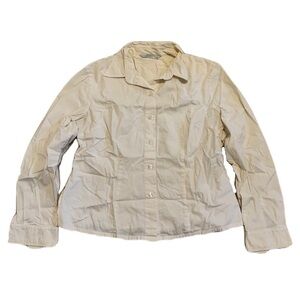 💜 Peter Nygård Cream Button-Up Blouse, Women's Size 10